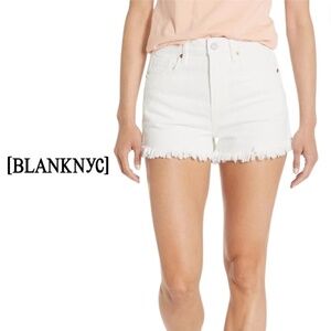 [BLANKNYC] Womens Luxury Clothing Denim Short with Frayed Hem - Size 28